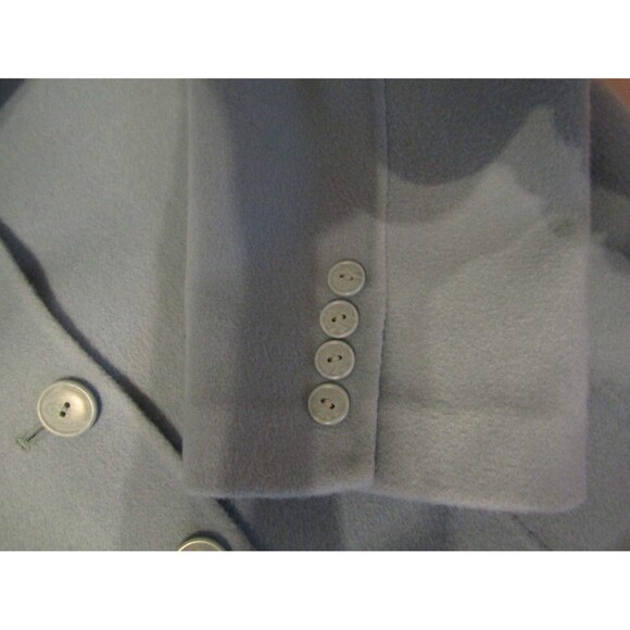 Carole Little Jacket Periwinkle Blue 100% Wool Button Front Pockets Size L - Picture 7 of 9